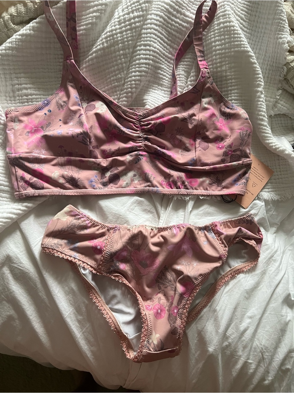 Nwt! Spell and the gypsy Wild Bloom Intimate Floral Sports Bralette & Bloomers